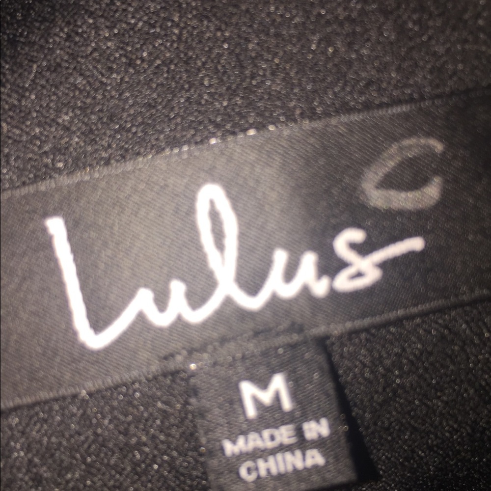 LuLus Midi Dress Black Sleeveless Scalloped Zip Up - Picture 4 of 4